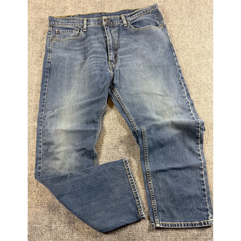 Levis 505 Regular Fit Straight Leg Blue Denim Jeans Mens 38x32 Medium Wash